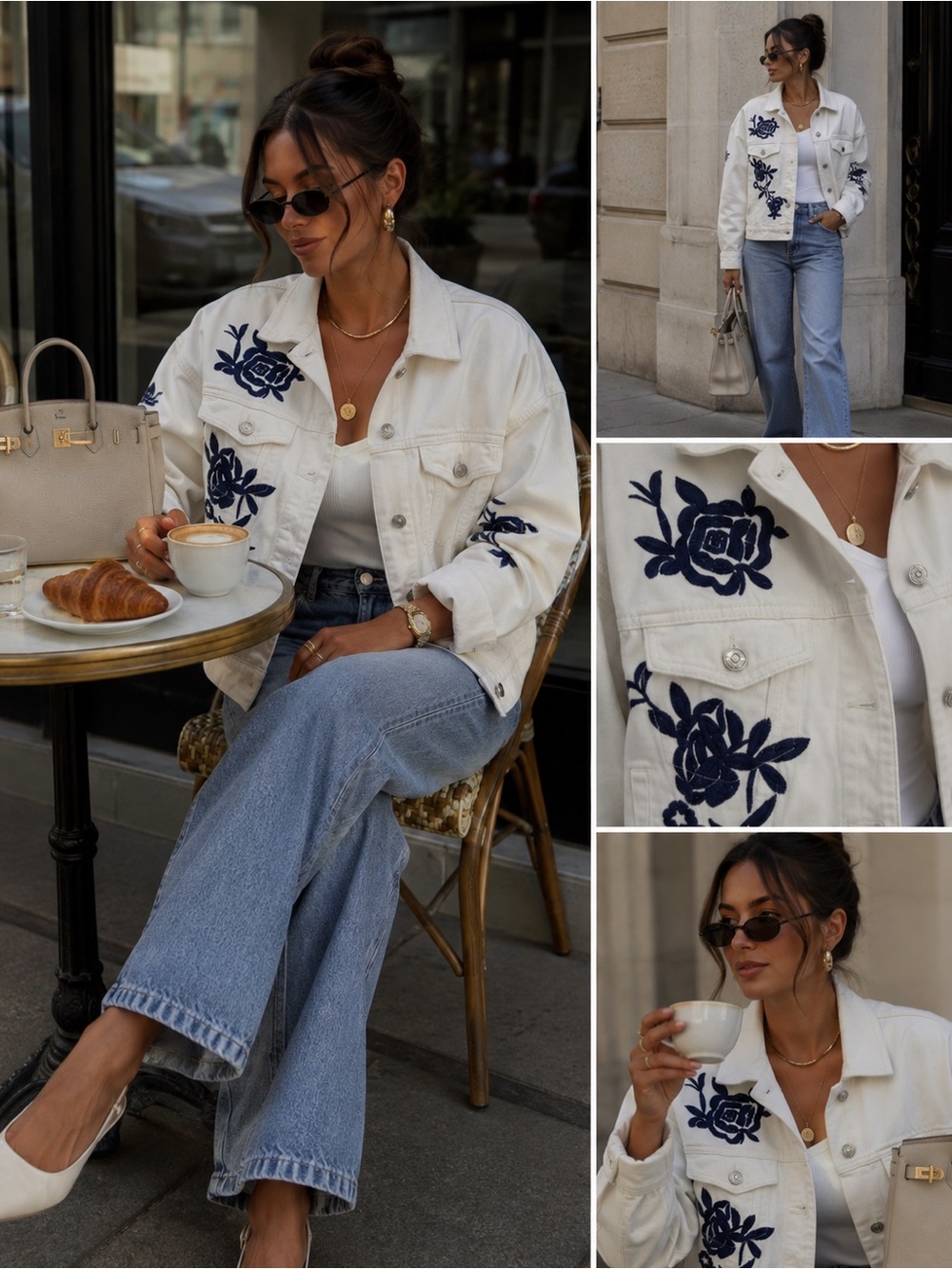 NWT Mango Embroidered Denim Jacket – Size XS/S